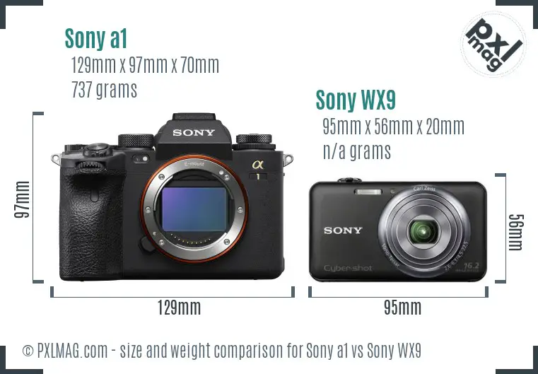 Sony a1 vs Sony WX9 size comparison Sony a1 vs Sony WX9 size comparison