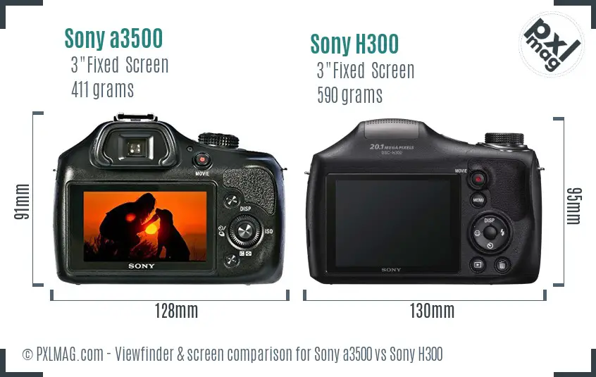 Sony a3500 vs Sony H300 Screen and Viewfinder comparison Sony a3500 vs Sony H300 Screen and Viewfinder comparison
