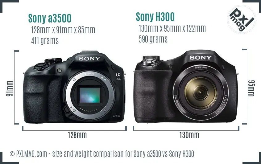 Sony a3500 vs Sony H300 size comparison Sony a3500 vs Sony H300 size comparison