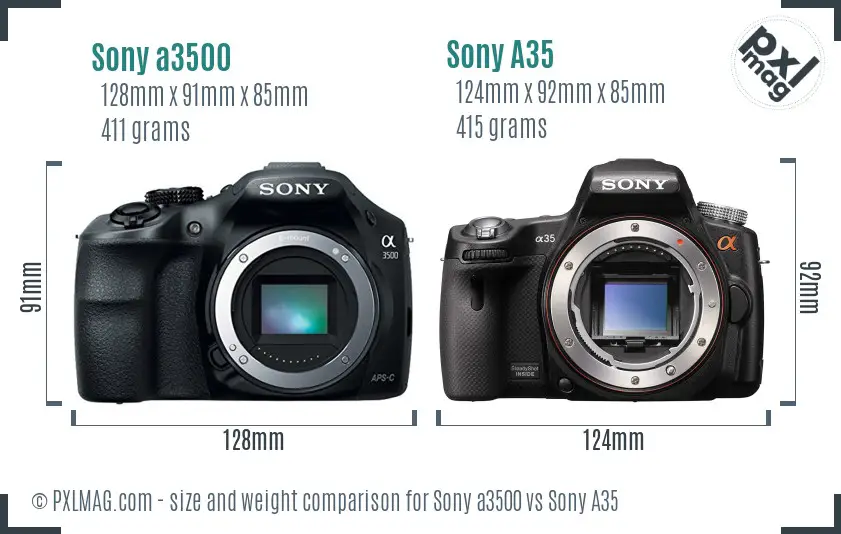 Sony a3500 vs Sony A35 size comparison