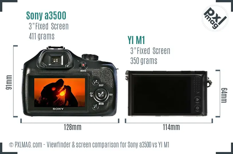 Sony a3500 vs YI M1 Screen and Viewfinder comparison