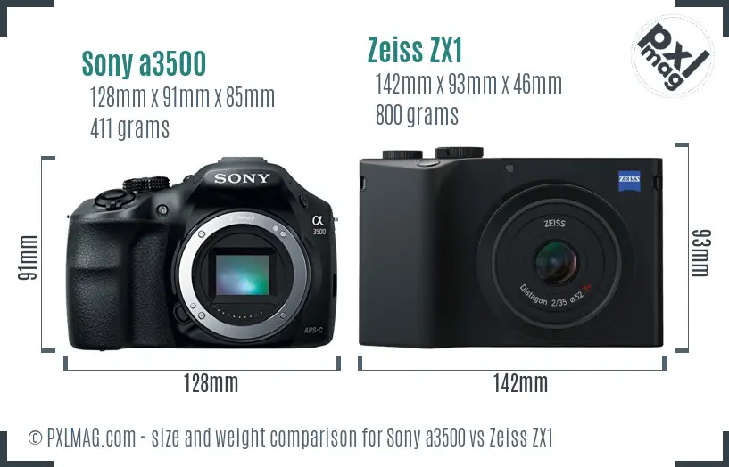 Sony a3500 vs Zeiss ZX1 size comparison Sony a3500 vs Zeiss ZX1 size comparison