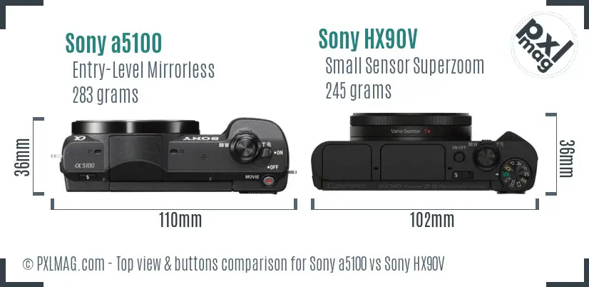 Top view design and control layout comparison