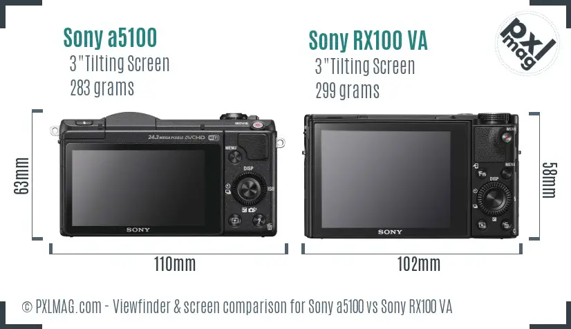 Sony a5100 vs Sony RX100 VA Screen and Viewfinder comparison