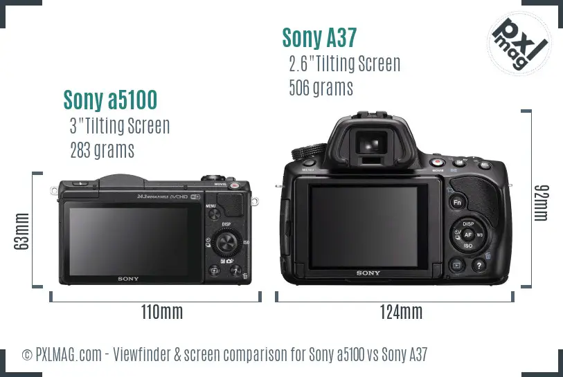 Sony a5100 vs Sony A37 Screen and Viewfinder comparison