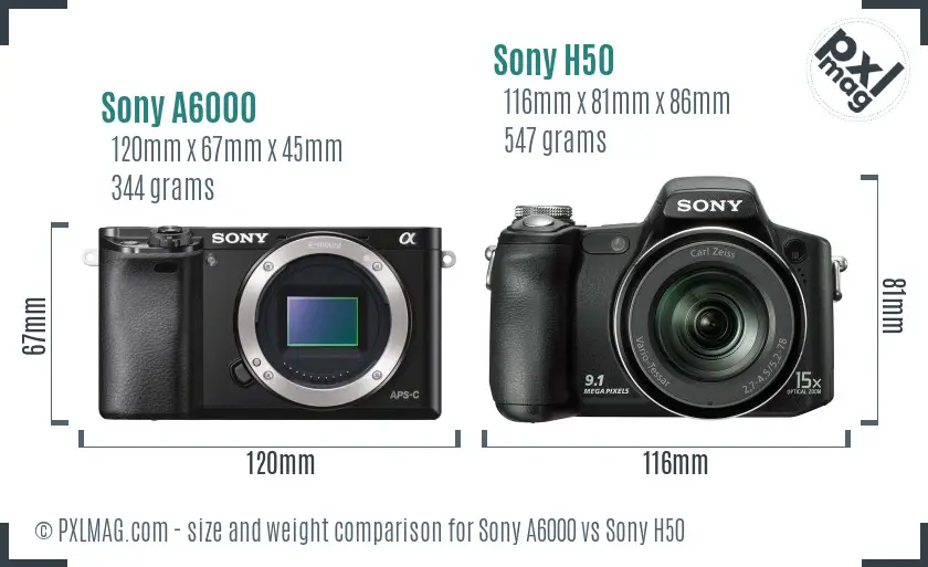 redaktionelle Indvandring Logisk Sony A6000 vs Sony H50 In Depth Comparison - PXLMAG.com