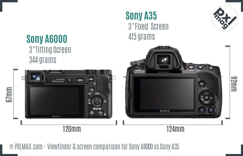 Sony A6000 vs Sony A35 Screen and Viewfinder comparison Sony A6000 vs Sony A35 Screen and Viewfinder comparison
