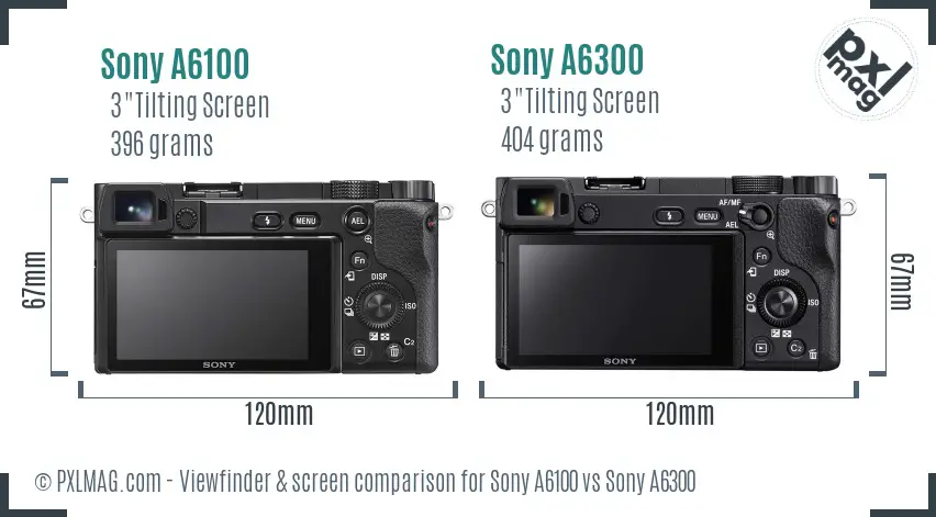 Sony A6100 vs Sony A6300 Screen and Viewfinder comparison