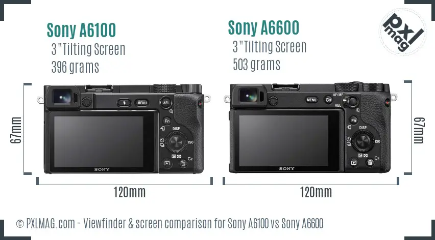 Sony A6100 vs Sony A6600 Screen and Viewfinder comparison