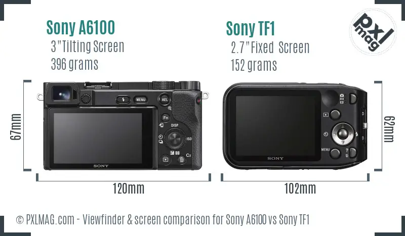 Sony A6100 vs Sony TF1 Screen and Viewfinder comparison