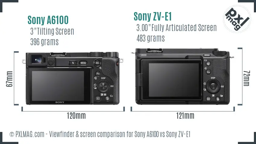 Sony A6100 vs Sony ZV-E1 Screen and Viewfinder comparison