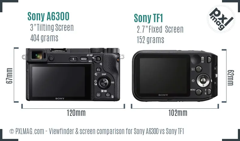 Sony A6300 vs Sony TF1 Screen and Viewfinder comparison