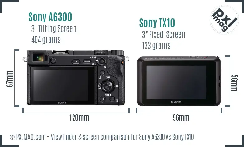 Sony A6300 vs Sony TX10 Screen and Viewfinder comparison