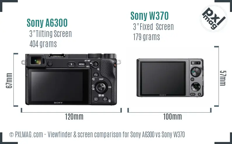 Sony A6300 vs Sony W370 Screen and Viewfinder comparison