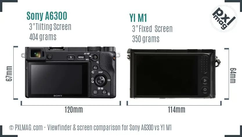 Sony A6300 vs YI M1 Screen and Viewfinder comparison