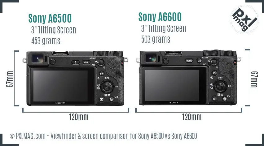 Sony A6500 vs Sony A6600 Screen and Viewfinder comparison