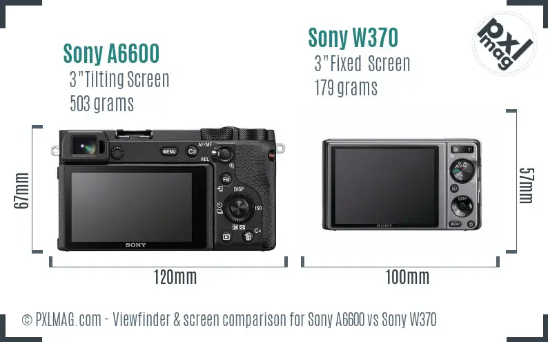 Sony A6600 vs Sony W370 Screen and Viewfinder comparison
