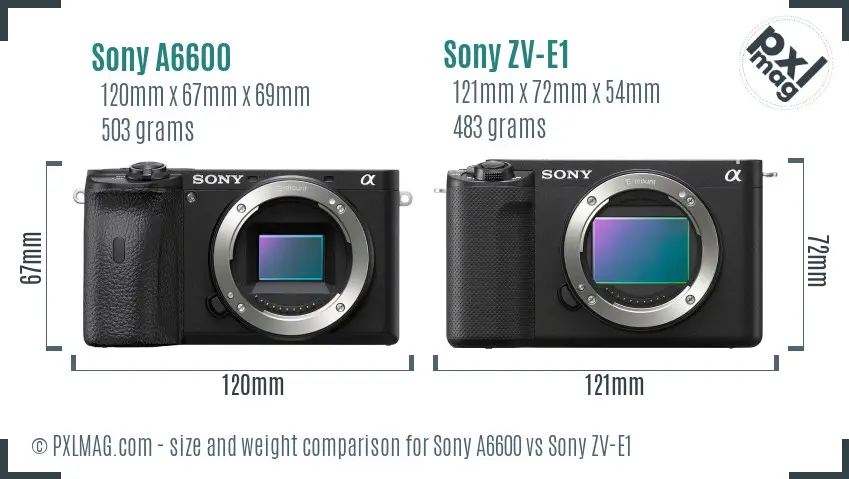 Sony A6600 vs Sony ZV-E1 size comparison Sony A6600 vs Sony ZV-E1 size comparison