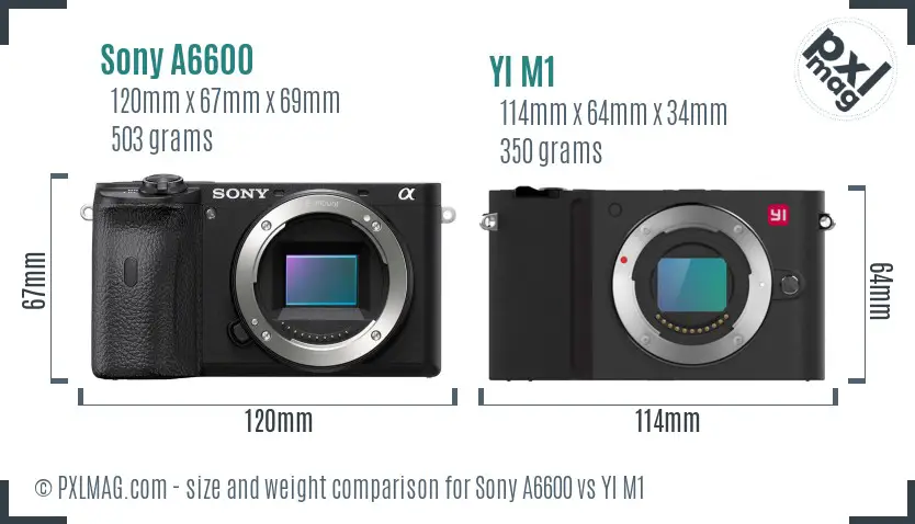Sony A6600 vs YI M1 size comparison