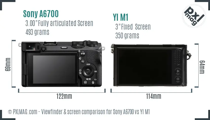 Sony A6700 vs YI M1 Screen and Viewfinder comparison