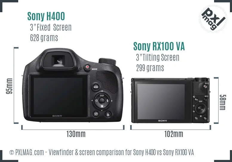 Sony H400 vs Sony RX100 VA Screen and Viewfinder comparison