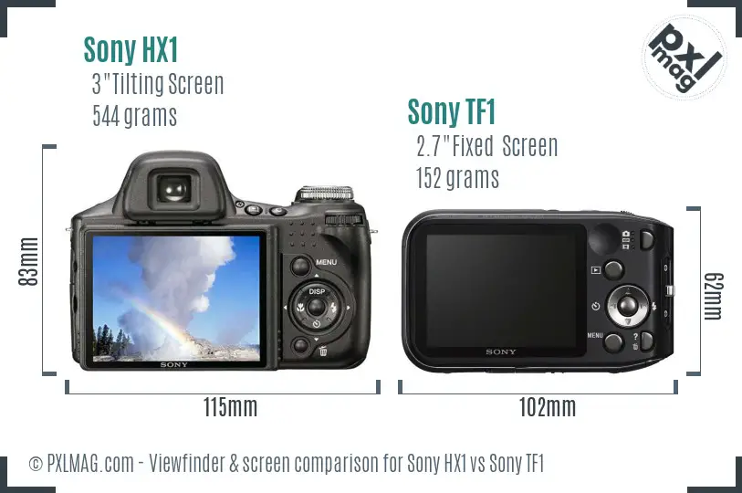 Sony HX1 vs Sony TF1 Screen and Viewfinder comparison