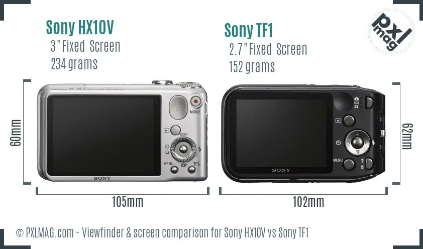 Sony HX10V vs Sony TF1 Screen and Viewfinder comparison