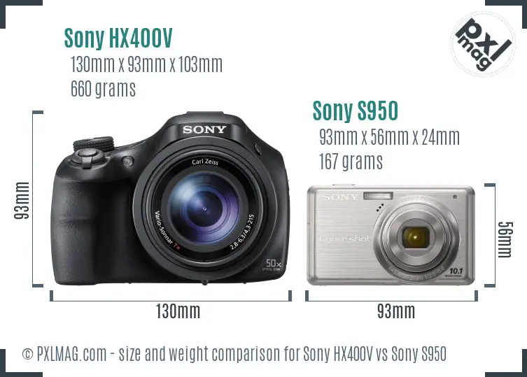 Sony HX400V vs Sony S950 size comparison