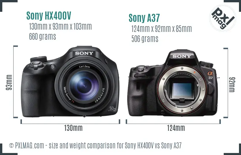 Sony HX400V vs Sony A37 size comparison