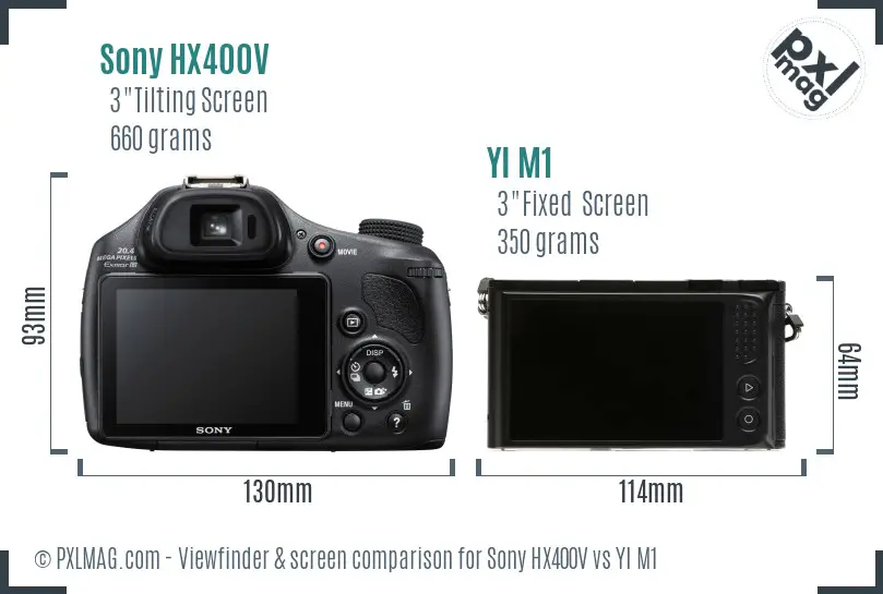 Sony HX400V vs YI M1 Screen and Viewfinder comparison