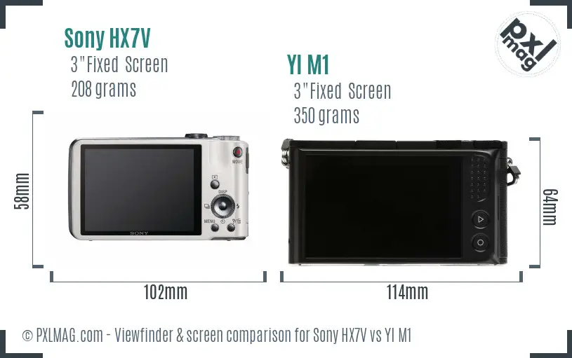 Sony HX7V vs YI M1 Screen and Viewfinder comparison