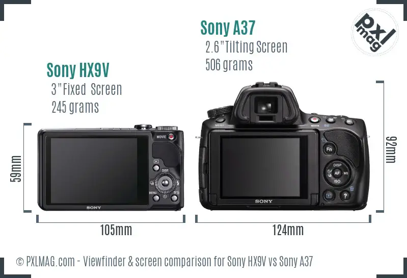 Sony HX9V vs Sony A37 Screen and Viewfinder comparison