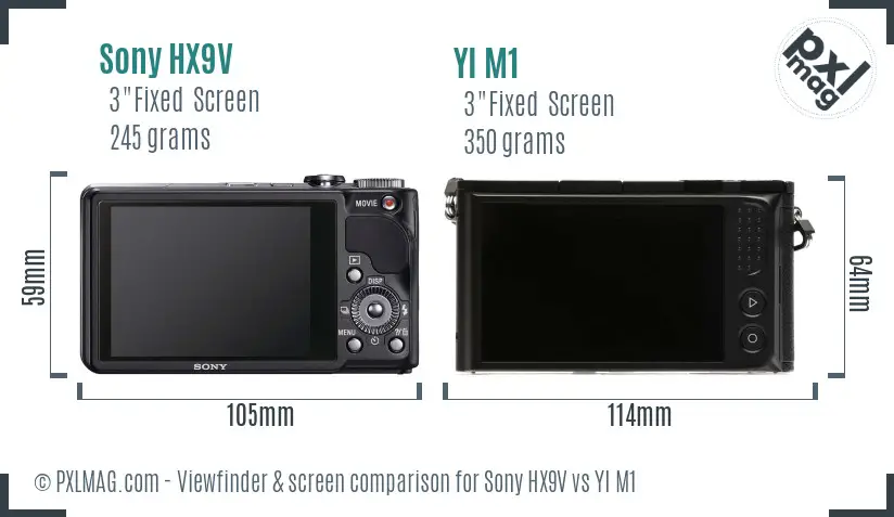 Sony HX9V vs YI M1 Screen and Viewfinder comparison
