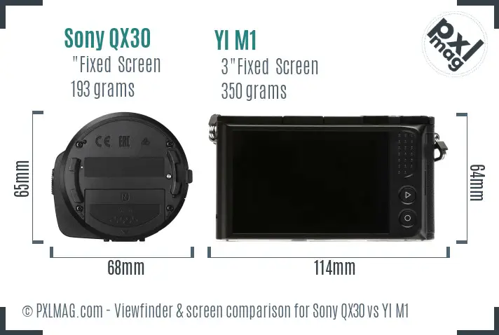 Sony QX30 vs YI M1 Screen and Viewfinder comparison