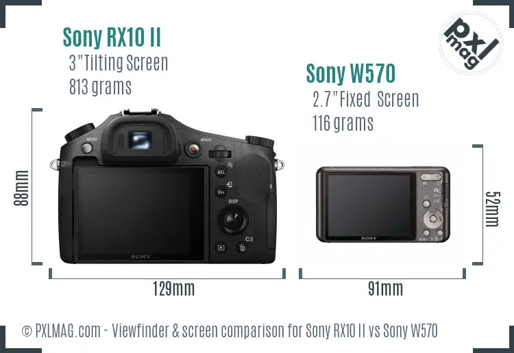 Sony RX10 II vs Sony W570 Screen and Viewfinder comparison