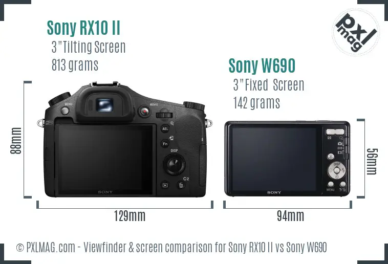 Sony RX10 II vs Sony W690 Screen and Viewfinder comparison