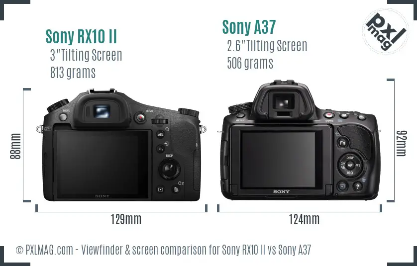 Sony RX10 II vs Sony A37 Screen and Viewfinder comparison