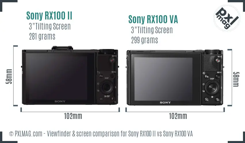 Sony RX100 II vs Sony RX100 VA Screen and Viewfinder comparison