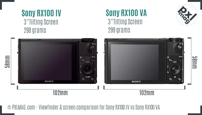Sony RX100 IV vs Sony RX100 VA Screen and Viewfinder comparison