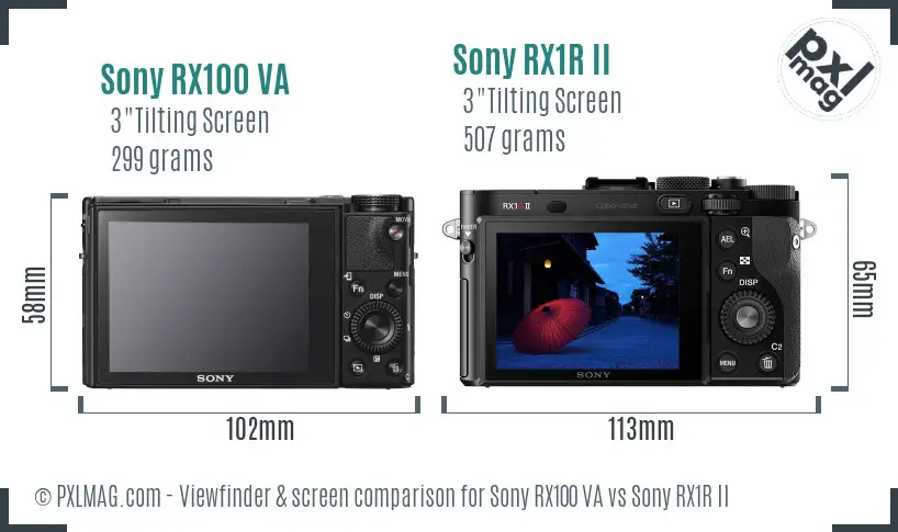 Sony RX100 VA vs Sony RX1R II Screen and Viewfinder comparison