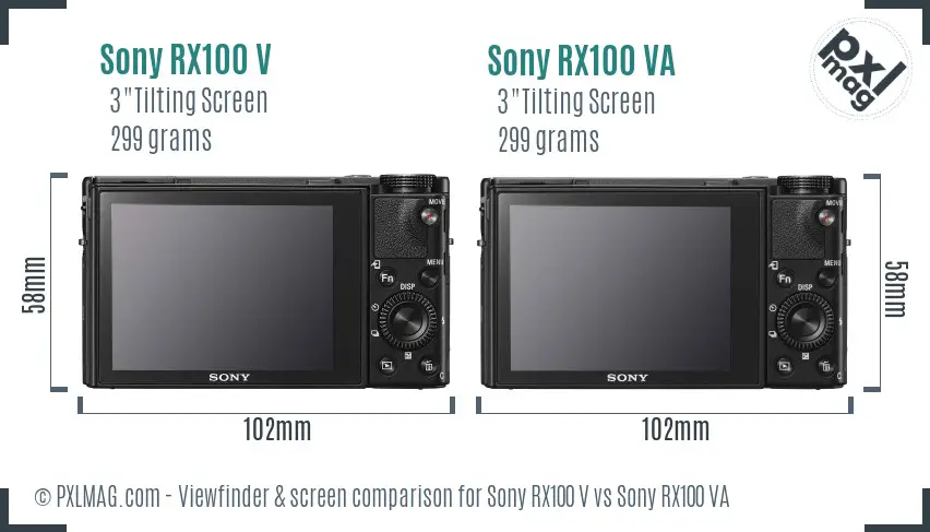 Sony RX100 V vs Sony RX100 VA Screen and Viewfinder comparison