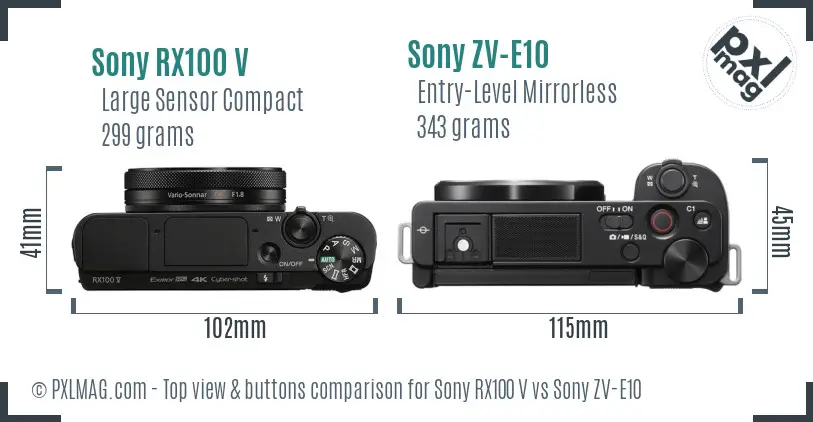 Top view design and control layout comparison