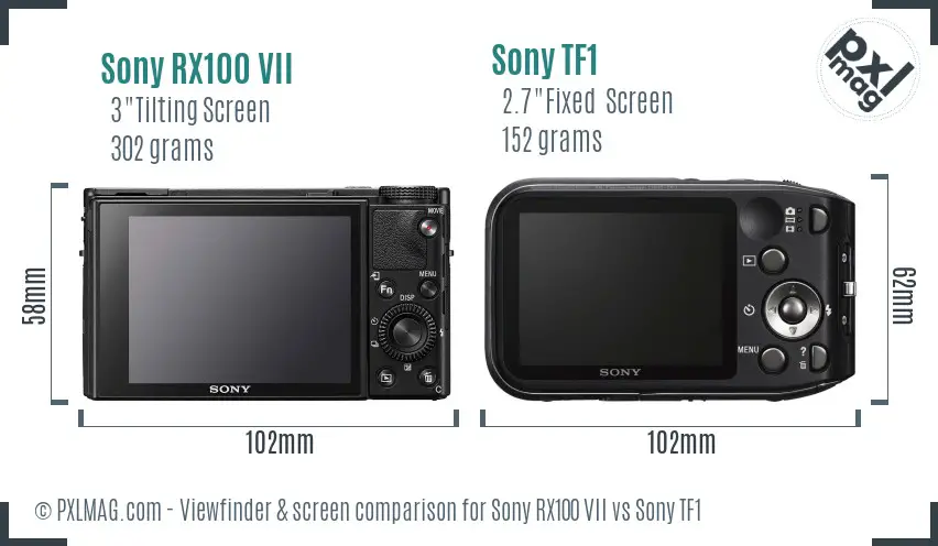 Sony RX100 VII vs Sony TF1 Screen and Viewfinder comparison