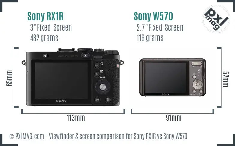 Sony RX1R vs Sony W570 Screen and Viewfinder comparison