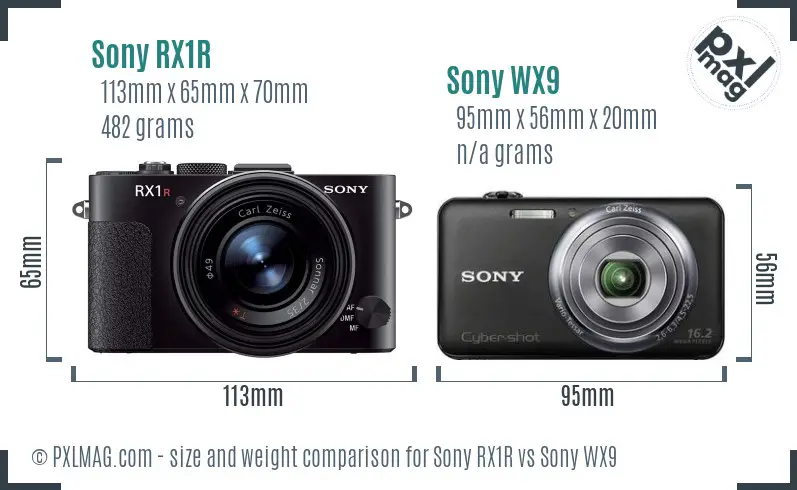 Sony RX1R vs Sony WX9 size comparison