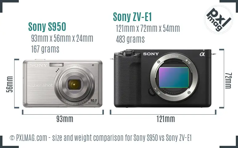 Sony S950 vs Sony ZV-E1 size comparison Sony S950 vs Sony ZV-E1 size comparison