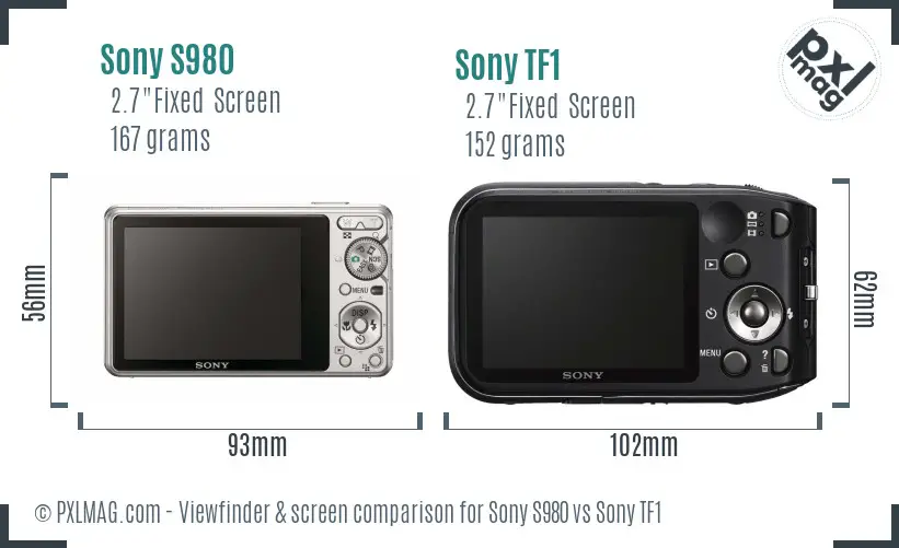 Sony S980 vs Sony TF1 Screen and Viewfinder comparison