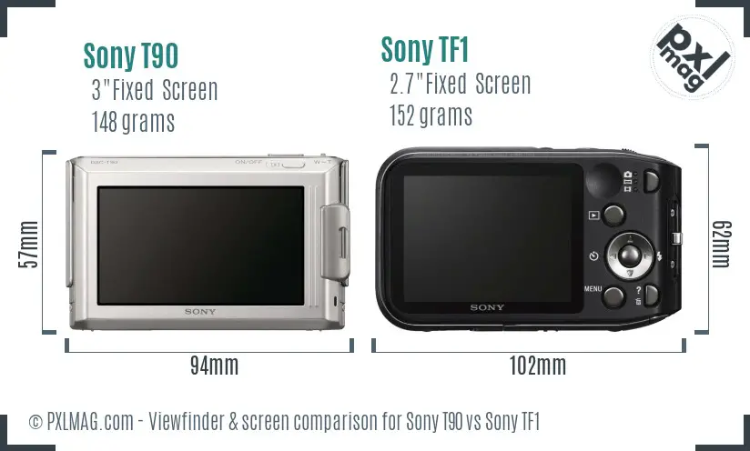 Sony T90 vs Sony TF1 Screen and Viewfinder comparison
