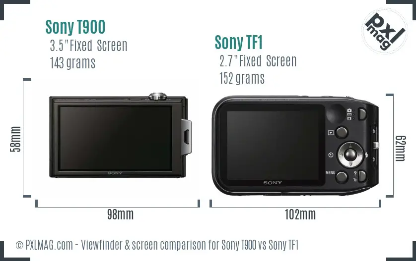 Sony T900 vs Sony TF1 Screen and Viewfinder comparison