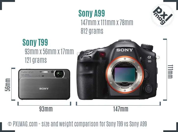 Sony T99 vs Sony A99 size comparison